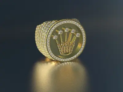 Rolex Ring Full Stones  3D print model