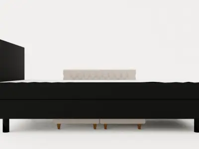 Charm Complete Bed Package 140x200 Black Low-poly 3D model