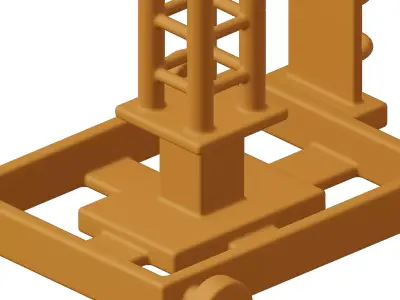 Plastic Industrial Tower Crane Toy 3D model