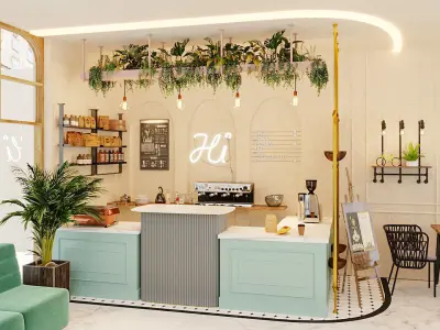 coffee restaurant caffe 3D model coffe 3D model