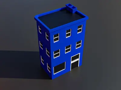 Low Poly City Buildings Free low-poly 3D model