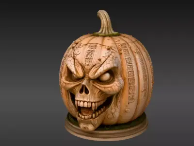Halloween Horror Pumpkin Face Two Model Pack  3D model