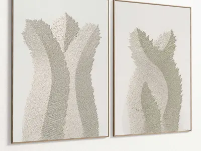 Plaster Two Photo Frame 292 Low-poly 3D model