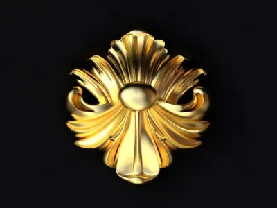 Central decor ornament for furniture 3D model 17