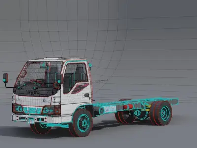 Isuzu ELF NKR71 Macan 125PS Low-poly 3D model