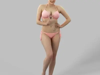 5x BEACH MAN WOMAN VOL01 SCANNED 3D Model Pack