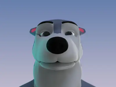 Stylized Old Wolf Rigged Low-poly 3D model
