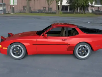 Porsche 944 with Interior HDRI 3D model