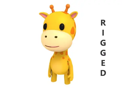 Rigged Giraffe 3D model