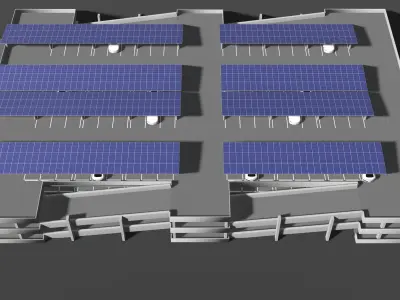 Solar parking garage building 25-18 3D model