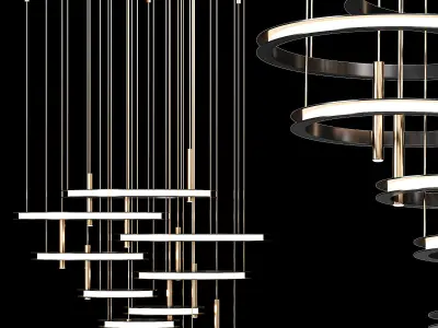 Ring chandeliers GEDEON lamps 3D model