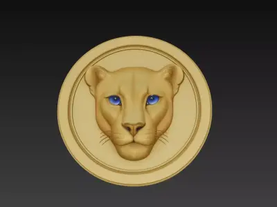 Lion Medallion Relief - Stylized 3D Wall Art Sculpture Free 3D print model