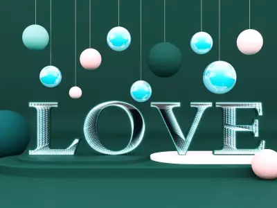 LOVE beauty Modern decorative Chen 3D model