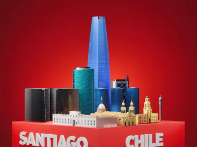 Santiago Chile 3D Diorama 3D model