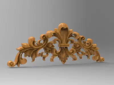 Floral Wood Carving for Furniture - 2 3D model