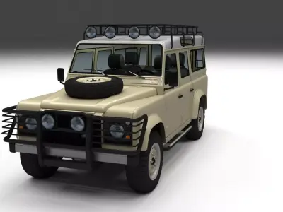 Land Rover Defender 110 Station Wagon w interior 3D model