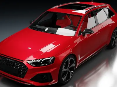 Audi RS4 Avant Low-poly 3D model