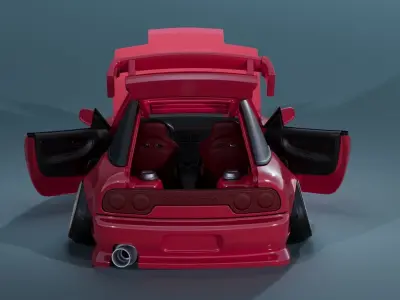 Nissan 200sx s13 tooned car model kit for 3d print 3D print model