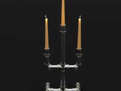 Candlestick set 7 candelabra 3D model
