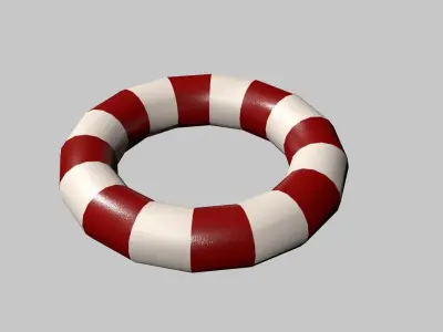 Life Buoy Cartoon Low-poly 3D model