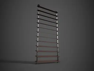 Decoration wooden towel rack Low-poly 3D model