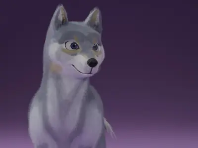 Cartoon Wolf Rigged 3D model