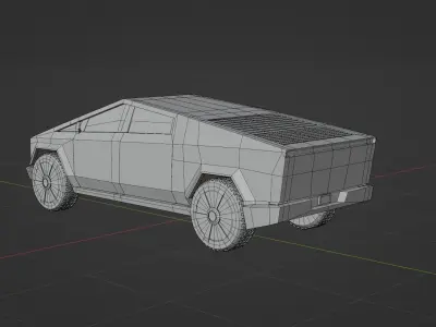 Cybertruck tesla  Low-poly 3D model