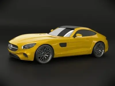 Mercedes amg GT 2015 restyled 3D model