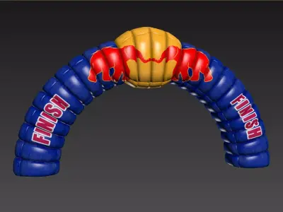 Redbull Start Finish CheckPoint  Low-poly 3D model