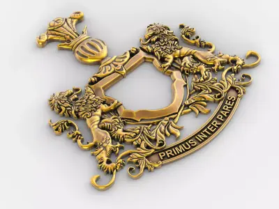 heraldic lions 3D print model