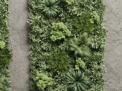  plant stand vertical garden wall stone box vase Low-poly 3D model