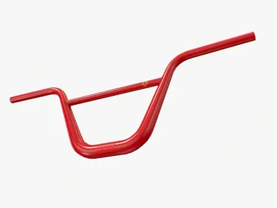 BMX handlebar red Low-poly 3D model