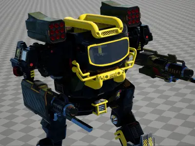 Levo Mech v10 - Unreal Engine Project Low-poly 3D model