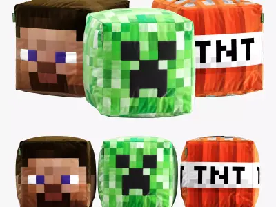 minecraft ottoman set 001 3D model