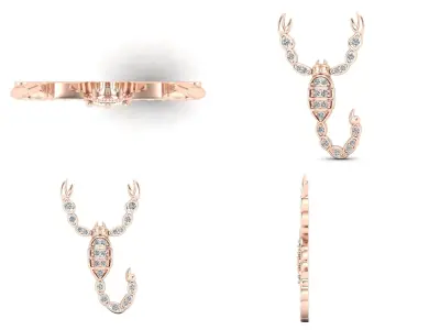 Pendantrk13 scorpion pendant with stones 3D print model