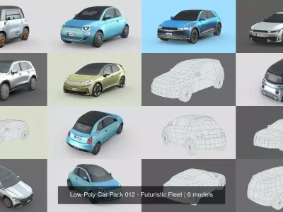 Low-Poly Car Pack 012 - Futuristic Fleet