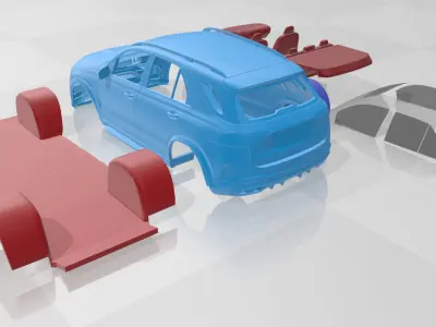Mercedes Benz GLE63S AMG Coupe 2024 - Separate Parts STL Model 3D print model