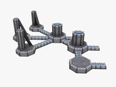 Sci-Fi Factory Low-poly 3D model