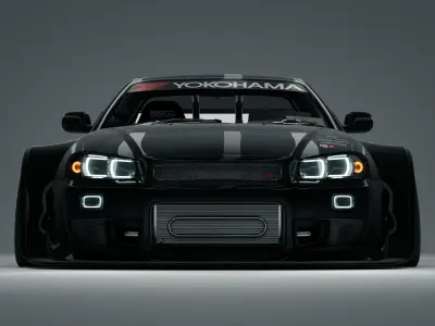 Nissan R34 Skyline widebody twin turbo 3D model