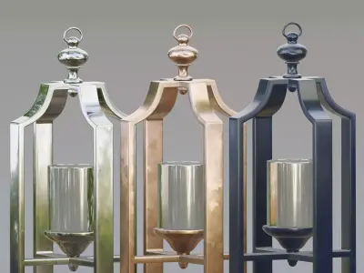 Moroccan hurricane candle lantern 3D model