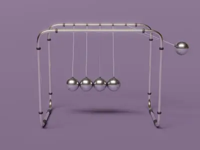 Newton Cradle Low-poly 3D model