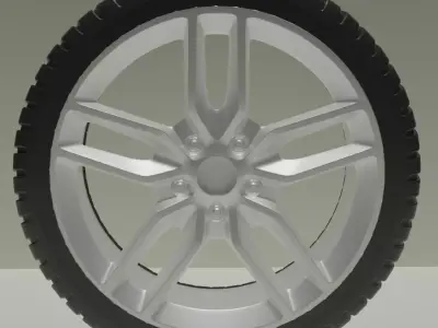 car tyre with a rim 3D model