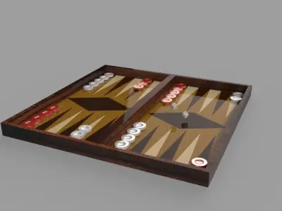 backgammon game 3D model