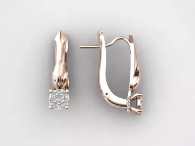 earrings  with diamonds  3D print model