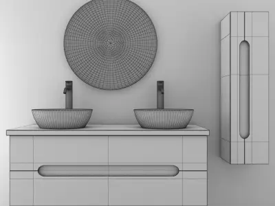bathroom furniture set 5 3D model