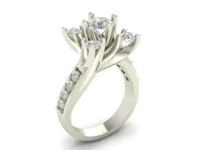 3D Model Artistic Twist Diamond Ring 488 3D print model