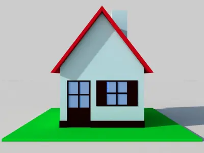 Cartoon House Free low-poly 3D model