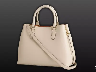 Cream Minimal Tote Bag Low-poly 3D model