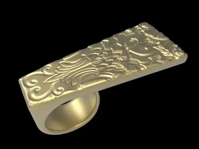 adjustable ring version 2 with engraving 2  3D print model