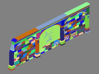Game Underground Palace - Palace Wall 01 3D model